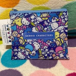 SALE!! BRAND NEW!! Sanrio Characters Blue Zippered Pouch, Holds lots of items!!
